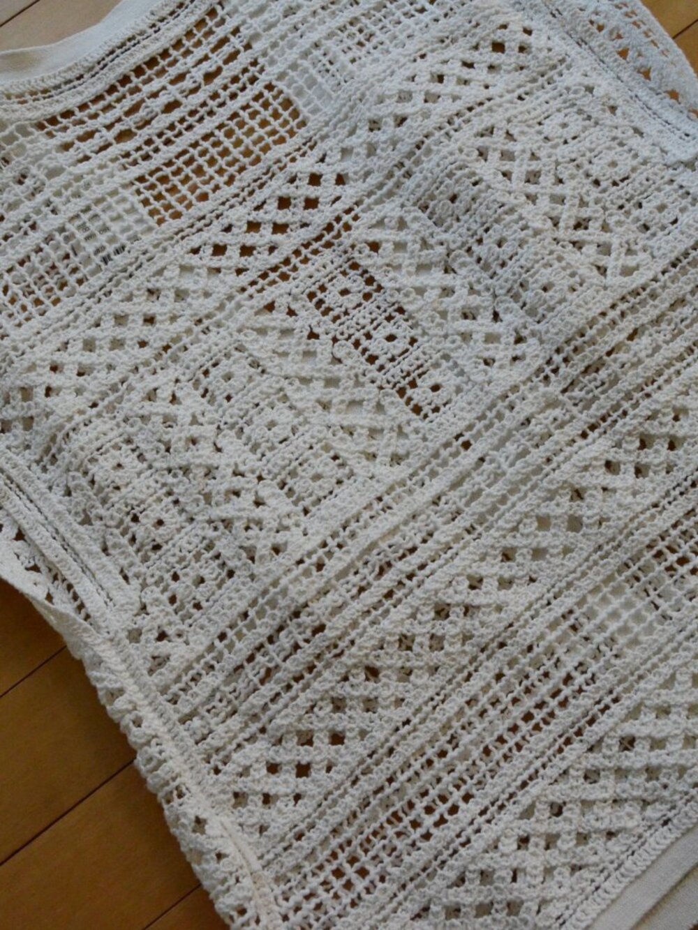 Anthropologie Knitted & Knotted Belted Crochet Cardigan Ivory Boho Size L NWT - Picture 12 of 12